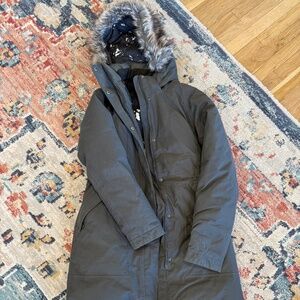 The North Face Women’s Arctic Parka Down Winter Coat Fur Hood Gray Size S